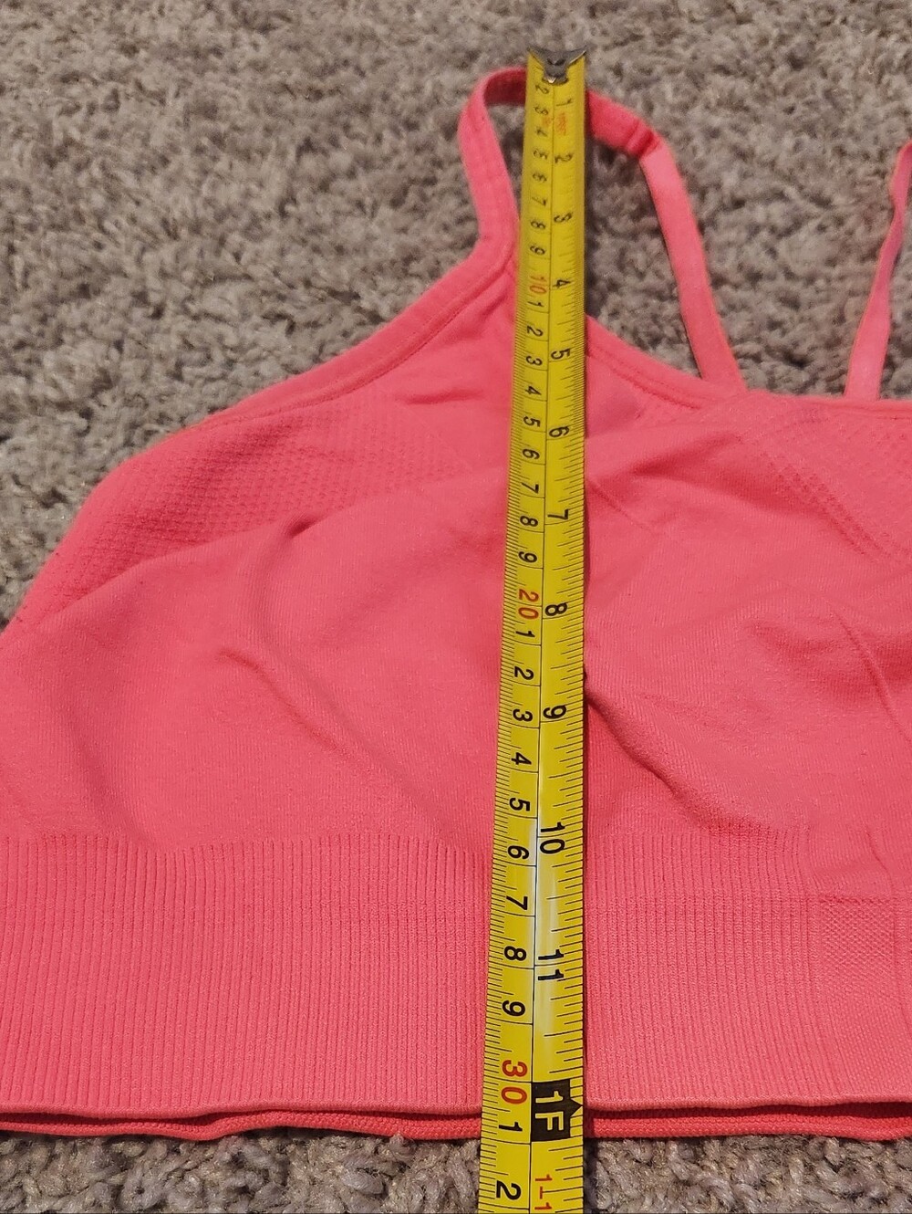 Champion Seamless Sports Bra Coral Pink XL Low Impact Strappy Back - Picture 10 of 11